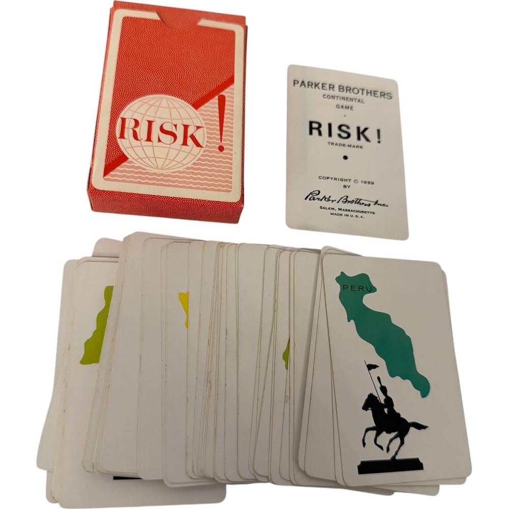 Parker Brothers Risk 1959 Replacement Cards Vintage‎ Board Game Parts